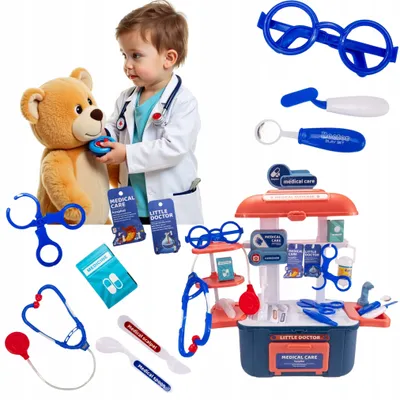 Produktbild von Kinder Arztkoffer Set | 33-teiliges Rollenspiel für kleine Ärzte | Tragbare Arztpraxis im Koffer