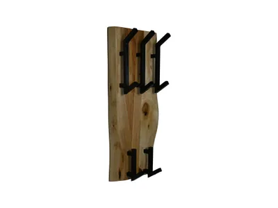 Produktbild von HSM Collection-Garderobe Vertikal 5 Haken-26x3x60-Natur/Schwarz-Akazie/Metall