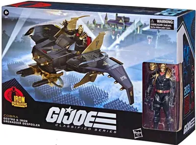Zdjęcie produktu dla Hasbro G.I. Joe Destro i pojazd Despoiler oddziału Iron Grenadiers z kolekcji Classified Series nr 203, 4 lat(a), Classified, Kopolimer akrylonitrylo-butadieno-styrenowy (ABS), Polipropylen (PP), Polichlorek winylu (PVC)