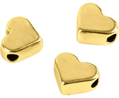 Produktbild von Abstandsperle, Größe 5,5x7 mm, Lochgröße 1 mm, Vergoldet, 3 Stk/ 1 Pck [HOB-69092]