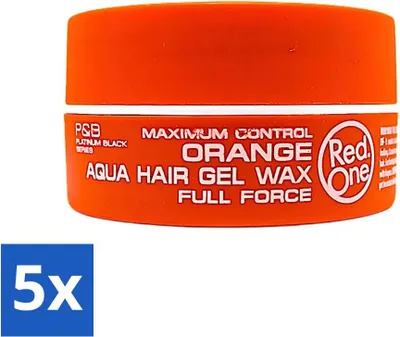 Obrázok produktu pre Red One - Vosk na vlasy - Aqua Orange - Osviežujúci styling - Pre silnú fixáciu a lesklý povrch - 150 ml - Hodnotné balenie - 5 kusov
