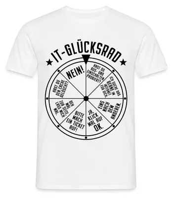 Produktbild von Spreadshirt IT-Glücksrad Helpdesk Büro Humor Männer T-Shirt, S, Weiß