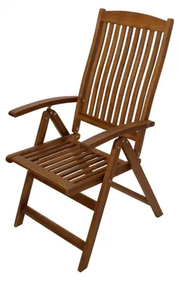 Produktbild von Klappsessel Gartensessel Klappbarer Gartensessel aus Akazienholz geölt Rückenlehne 5-fach verstellbar.