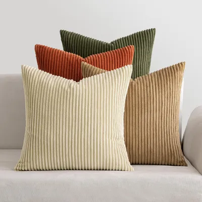 Produktbild von Kissenbezüge Kordsamt 4 Stück 45x45cm Braungrün