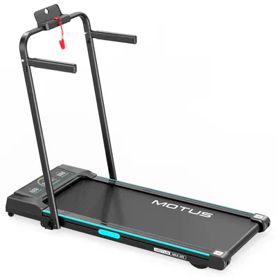 Imagen del producto de Cinta de correr MOTUS Walk400 con barandilla, Bluetooth, pantalla LED, ajuste de inclinación, para usuarios de hasta 110 kg, funcionamiento silencioso