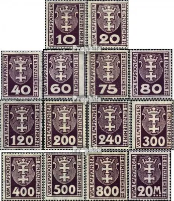 Produktbild von Briefmarken Danzig 1921 Mi P1-P14 (kompl.Ausg.) mit Falz Portomarke