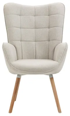 Image de Chaise de salle à manger - Fauteuil avec accoudoirs - Tissu de haute qualité matelassé - Beige