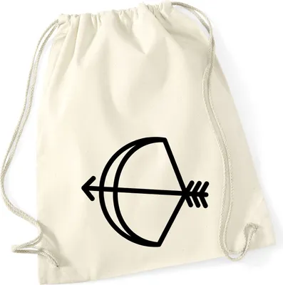 Produktbild von Huuraa Turnbeutel Schütze Sternzeichen Symbol 12 Liter Natural Baumwolle Rucksack Geschenkidee