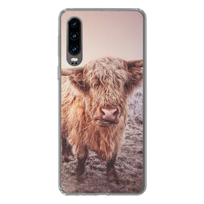 Produktbild von MuchoWow® Handyhülle Schutzhülle Hülle für Huawei P30 Schottische Hochlandbewohner - Licht - Himmel - Natur Silikon Softcase Handy Hülle - Kartenbesitzer
