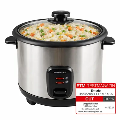 Productafbeelding van Emerio Rijstkoker – 1,5 L – Warmhoudfunctie – Automatische Uitschakeling – Antiaanbaklaag – Zwart – RCE-110118.5