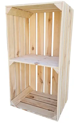 Obrázek produktu pro Bedna na víno 75x40x30 cm – dřevěná bedna s policí jako botník 1 police – přírodní