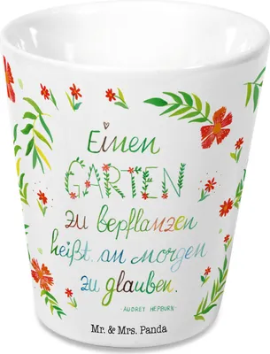 Produktbild von Mr. & Mrs. Panda Blumentopf Garten Liebe - Weiß - Geschenk, Pflanztopf, Pflanzentopf, Übertopf, Topf, Dekoration, Keramik