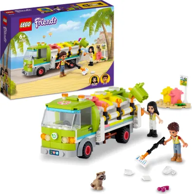 Produktbild von LEGO 41712 Friends Recycling-Auto, Lernspielzeug für Kinder, Jungen und Mädchen ab 6 Jahren, Spielzeug-Müllwagen mit Emma und River Mini-Puppen