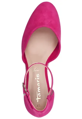 Produktbild von Tamaris Damen Pumps Espadrille Leder Keil Sandale Fesselriemen 1-22309-42, Größe:37 EU, Farbe:Pink