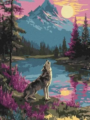 Zdjęcie produktu dla Malowanie po numerach - Samotny wilk 30x40cm - Ideyka