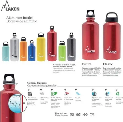 Produktbild von Famanu Aluminium-Trinkflasche 1 Liter - Rot, BPA-frei und nachhaltig