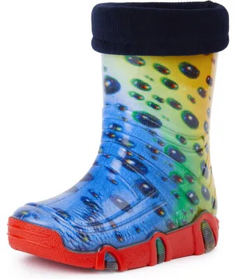 Produktbild von Ladeheid Kinder Mädchen Jungen Gummistiefel gefüttert Swk 08 (Mehrfarbig Wasser, 21/22 EU)