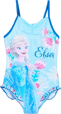 Zdjęcie produktu dla Frozen - The Ice Queen kostium kąpielowy dla dzieci dziewczęta Elsa strój kąpielowy jednoczęściowy , Kolor:Niebieski, Rozmiar:116