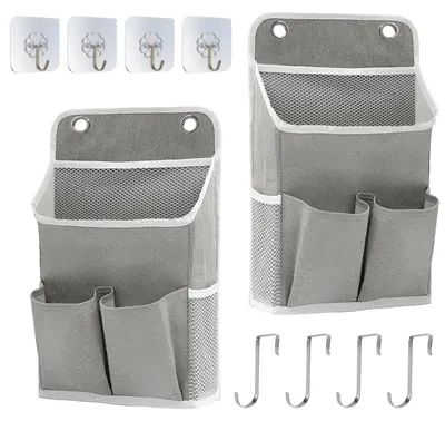 Hängeorganizer 2er-Set grau 36x22 cm mit 8 Haken