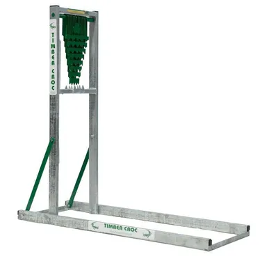 Produktbild von Timber Croc Holz Halter, verzinkter Rahmen, Sägebock mit Holzhalterung, Fixierung von Stämmen bis zu 28cm Durchmesser und 2,4m Länge, Gewicht 20kg