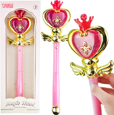 Immagine prodotto di Bacchetta magica rosa incandescente per il gioco delle luci della principessa delle fate