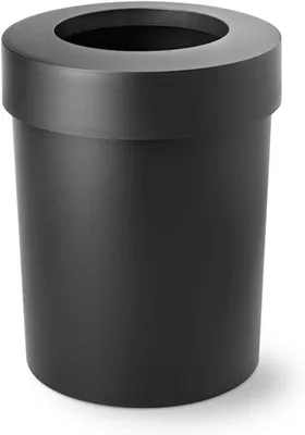 Image de Authentics Midi Cap Corbeille à papier, Poubelle, Poubelle 20 L, polypropylène, noir mat, 1026799