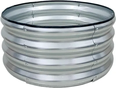 Productafbeelding van Verhoogde Tuinbedden - Plantenbakken Buiten - Groenten Kweken - Verzinkt Staal - 60x60x29 cm - Zilver