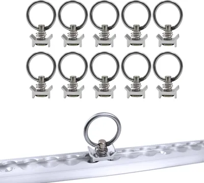 Produktbild von Zurrfitting Airlineschiene Rundöse, 10er Set – Haltepunkt & Transportöse zur Ladungssicherung bis 500 kg
