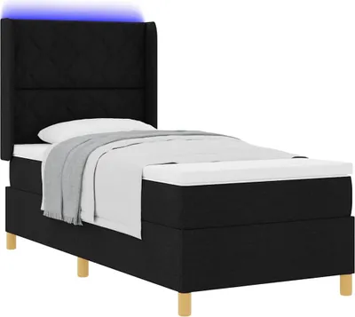 Obrázok produktu pre Posteľ s pružinovým rámom Čierna 100 x 200 cm látka