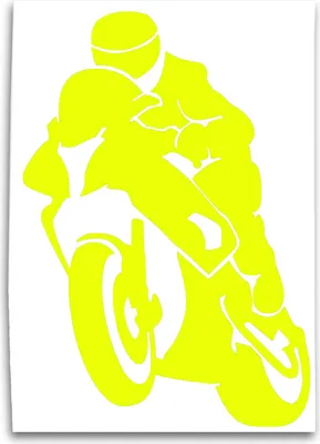 Produktbild von Motorradfahrer Auto Aufkleber, Design 2, gelb