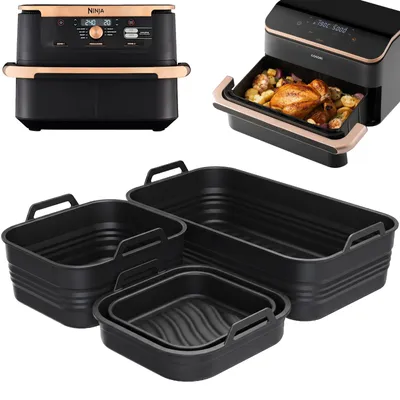 Silikon-Backformen 3er-Set für Heißluftfritteusen, 2x5 l + 1x10 l