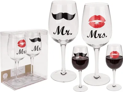 Image de GiftyCity Verre à vin pour elle et lui, 430 ml