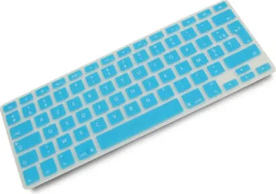 Produktbild von System-S Silikon Tastaturschutz Tastaturabdeckung AZERTY Französische Tastatur Abdeckung Schutz für MacBook Pro 13 Zoll 15 Zoll 17 Zoll iMac MacBook Air 13 Zoll in Türkis
