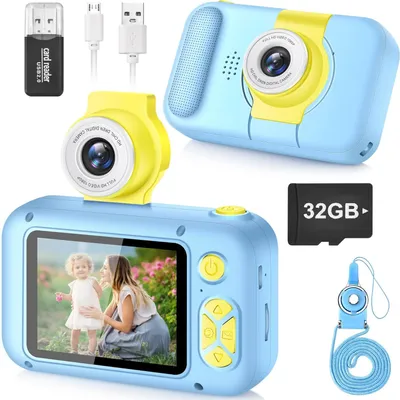 Produktbild von Jahre alte Mädchen/Jungen, Digitalkamera Kinder, Weihnachten Geburtstagsgeschenke für Kinder, Video-Selfie-Kamera Kinder mit 32GB TF-Karte