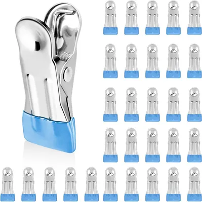 Produktbild von Wäscheklammern – Wäscheklammern aus Edelstahl – 30 Stück – Wäscheklammern – Clips – Dunkelblau