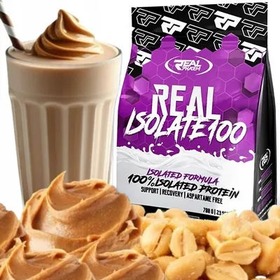 Immagine prodotto di Real Pharm Real Isolate 100 WPI 1800 g WEPEI ISOLATE Proteine in polvere - Isolato di siero di latte Gusto: BURRO DI ARACHIDI