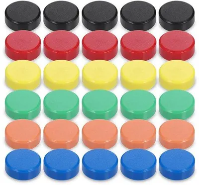 Zdjęcie produktu dla 30 sztuk małych okrągłych magnesów, 20 mm, do lodówki, tablicy suchościeralnej, ramek na zdjęcia