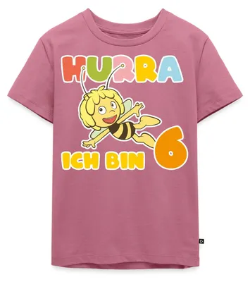 Produktbild von Spreadshirt Biene Maja 6. Geburtstag Kinder Premium T-Shirt, 110/116 (4 Jahre), Mauve
