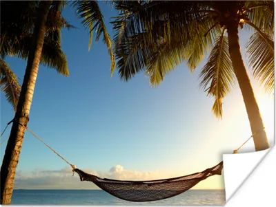 Produktbild von MuchoWow® Poster Strand - Hängematte - Palmen 120x90 cm - Wandbild