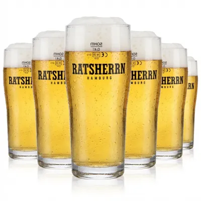 Produktbild von 6x Ratsherrn Pils Bierglas 0,4l Biergläser"Brewhouse" Exclusive Becher
