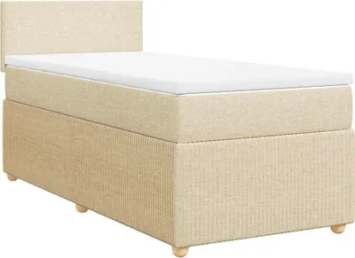 Produktbild von vidaXL Boxspringbett mit Matratze Creme 90x190 cm Stoff