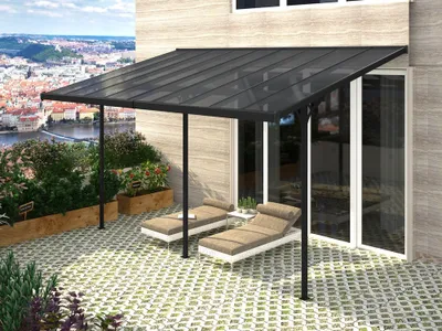 Obrázok produktu pre Hliníková pergola Rojaplast Bruce H 557 x 305 x 240/285 cm sivá