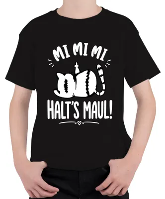 Obrázek produktu pro Tričko s nápisem "Mi Mi Mi Halt's Maul Katze Mittelfinger Statement", černé barvy, velikost 116