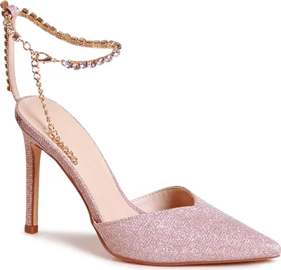 Produktbild von topschuhe24 2489 Damen Glitzer Riemchen Pumps Sandaletten, Farbe:Rose Gold, Größe:38 EU