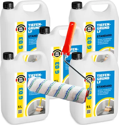 Zdjęcie produktu dla Zestaw Wałek Malarski 25cm + Preparat gruntujący HALBAU TIEFENGRUND G03 - 25L