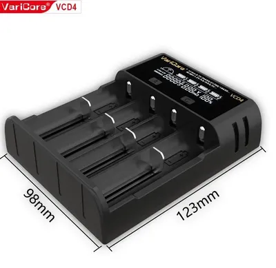 Obrázok produktu pre Inteligentná nabíjačka – 4-kanálová nabíjačka batérií VCD4 – 18650/21700/26650/32700/AA/AAA – Li-Ion/LiFePO4/Ni-MH – rýchle nabíjanie 2 A – LCD displej – zástrčka EÚ
