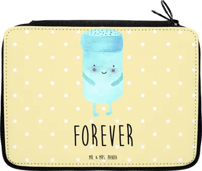 Produktbild von Mr. & Mrs. Panda Federmappe Beste Freunde Salz - Gelb Pastell - Geschenk, Lustige Sprüche, Mäppchen, Federmäppchen, Schlampermäppchen, Bleistiftetui, Etui für Stifte