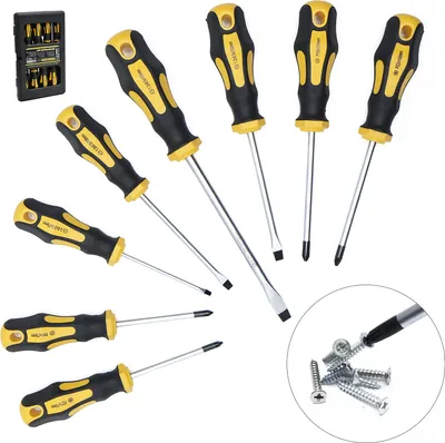 Produktbild von CCLIFE Magnetischer Schraubenzieher 8tlg mit Schlitz, Pozidriv und Kreuzschlitz