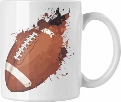 Produktbild von Trendation - American Football Tasse Geschenk Football-Spieler Geschenkidee Grafik (Weiß)