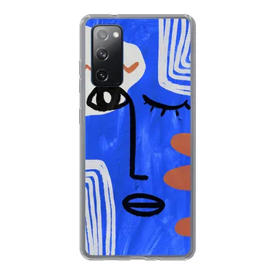Produktbild von MuchoWow® Handyhülle Schutzhülle Hülle für Samsung Galaxy S20 FE Gesicht - Blau - Abstrakt Silikon Softcase Handy Hülle - Abdeckung